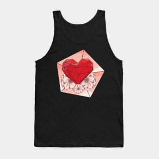 Graphic Heart with Flowers Tank Top